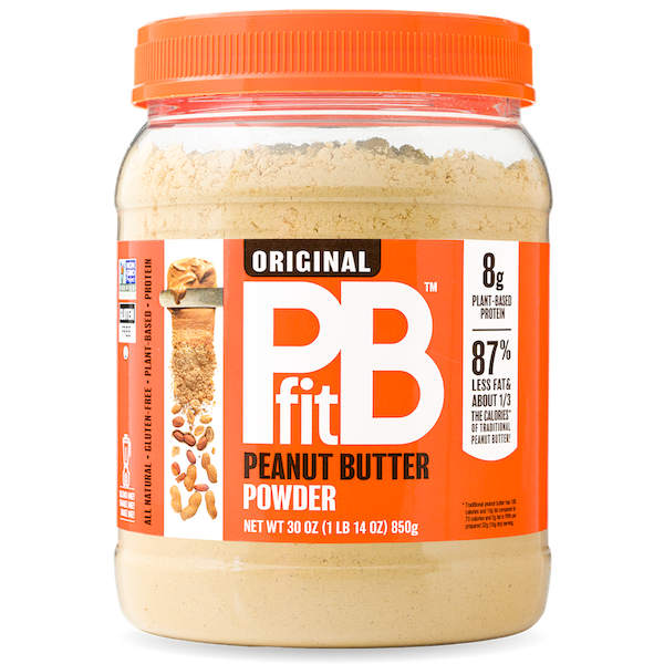 A jar with an orange lid and label filled with tan powder from Fabulous Gifts for Campers