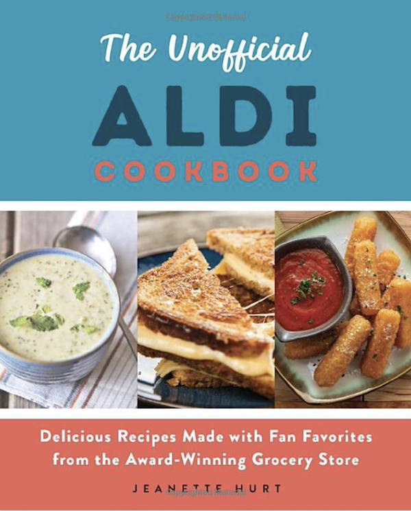 A blue and red book cover with food pictures from Fabulous Gifts for Campers