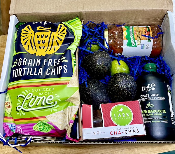 An assortment of Mexican snacks in a box from Fabulous Gifts for Campers