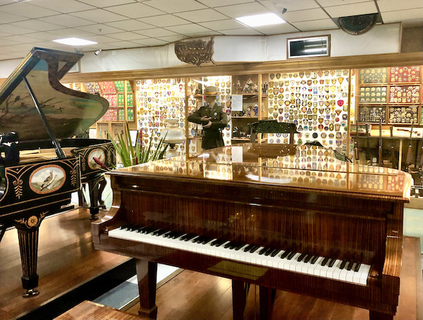 A pair of Grand Pianos on display