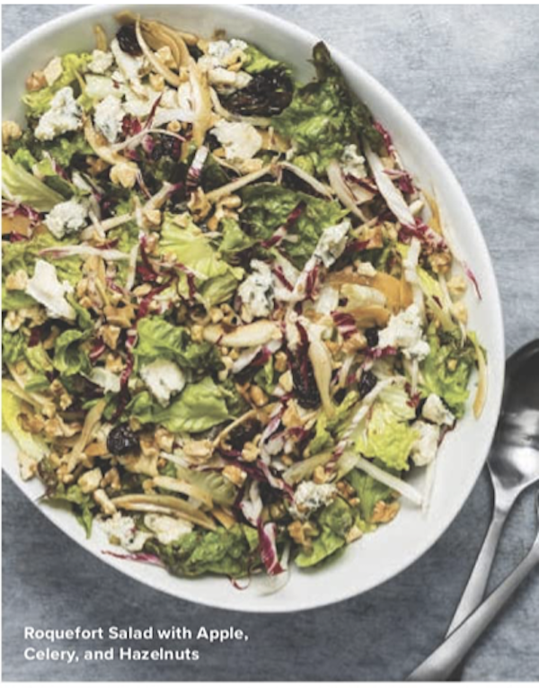 An oval platter topped with salad of apples, celery, nuts and cheese from The Complete Autumn and Winter Cookbook