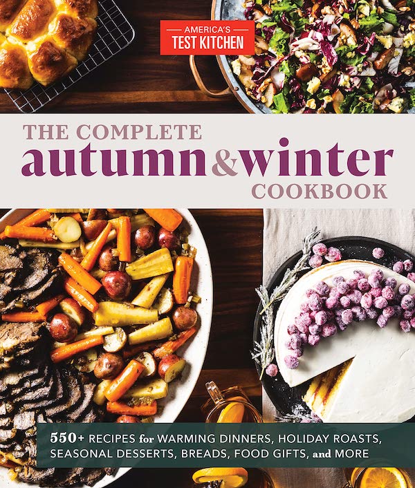The front cover of a cookbook with autumn & winter recipes.