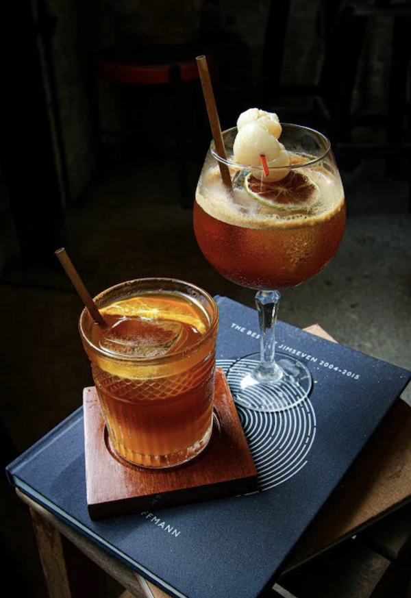 Two glasses of whisky cocktails with natural straws from 15 Best Gifts for Foodies and RVers