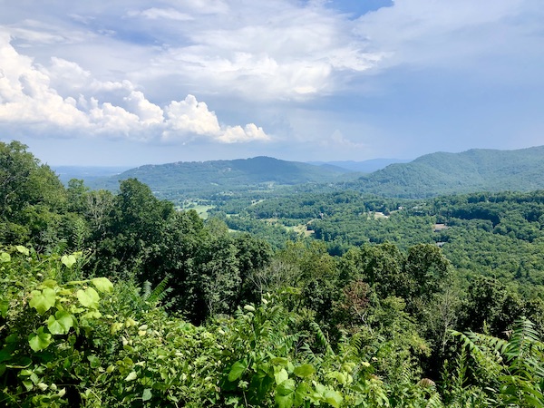 Mountains, clouds and lush greenery at Art Mecca Asheville North Carolina