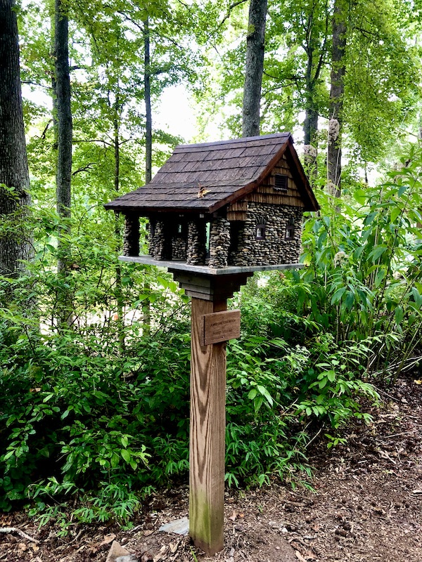A tiny stone house for birds in the woods near Beautiful Greenville South Carolina