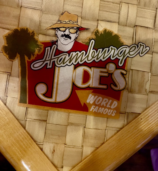 Branded table at Hamburger Joe's North Myrtle Beach SC