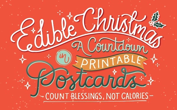 The orange cover of a book Edible Christmas and Our Holiday Gift to You!