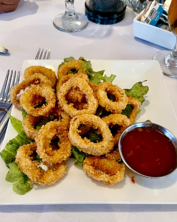 While Revisiting Delaware Seashore State Park we enjoyed a large plate of fried calamari with red dipping sauce
