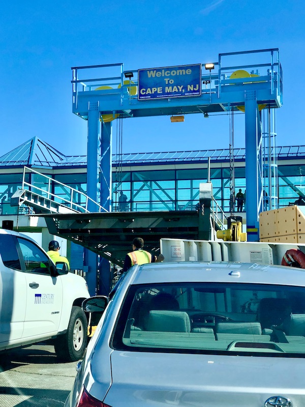 A ferry docking at Cape May NJ