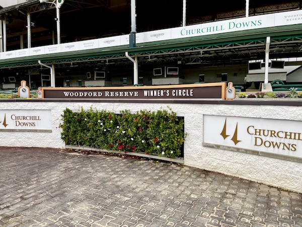 An area at a racetrack where the winners gather at Churchill Downs Louisville Kentucky
