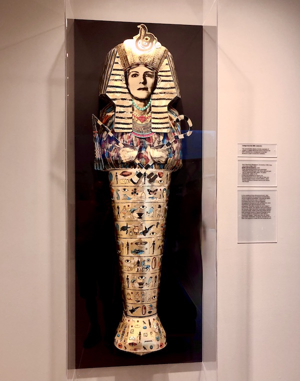 A 3-D gold lithograph of an Egyptian sarcophagus at the Knoxville Museum of Art Tennessee