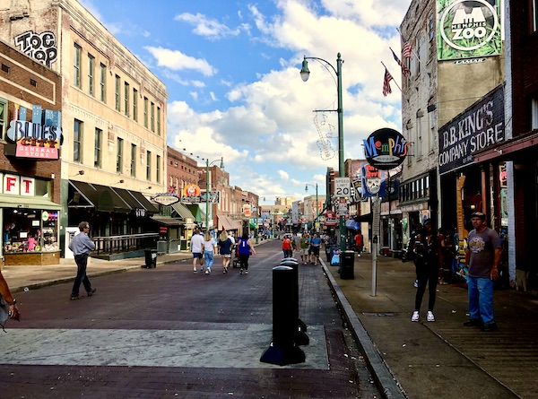 A city street called Beale Street in Memphis Tennessee