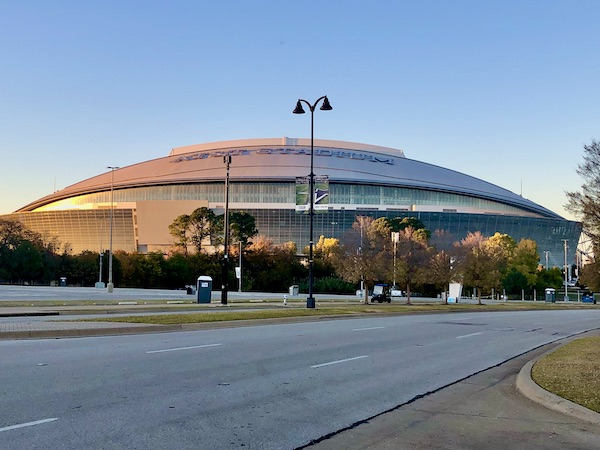 A domed football stadium where we took our Dallas Cowboys Stadium Tour
