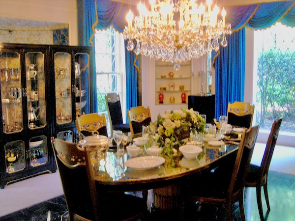 A formal dining room at Graceland Home of the King