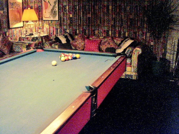 A billiards table in the den at Graceland Home of the King