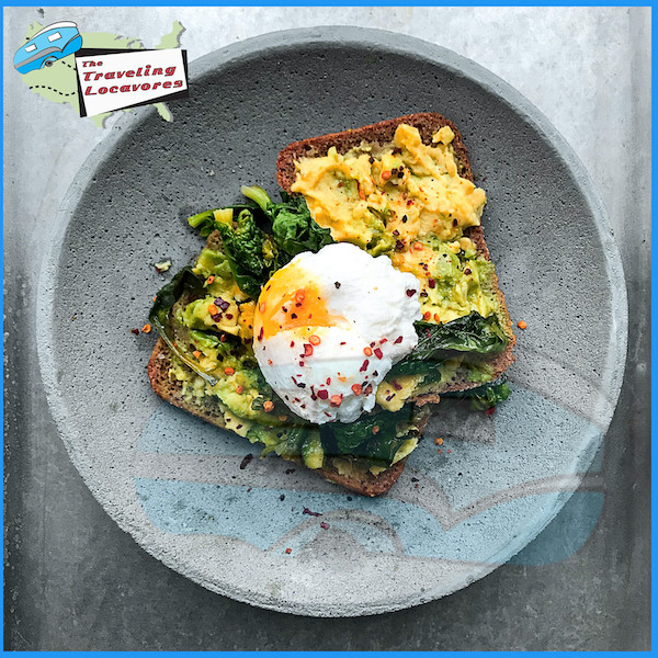 A gray dish topped with two slices of toast with scrambled and poached eggs from Top Hacks for Successfully Observing a Healthy Diet