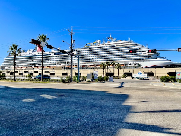 A cruise ship in port in Wonderful Galveston Island Texas