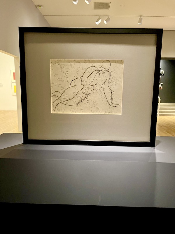 A pencil drawing of a nude at the Dallas Museum of Art