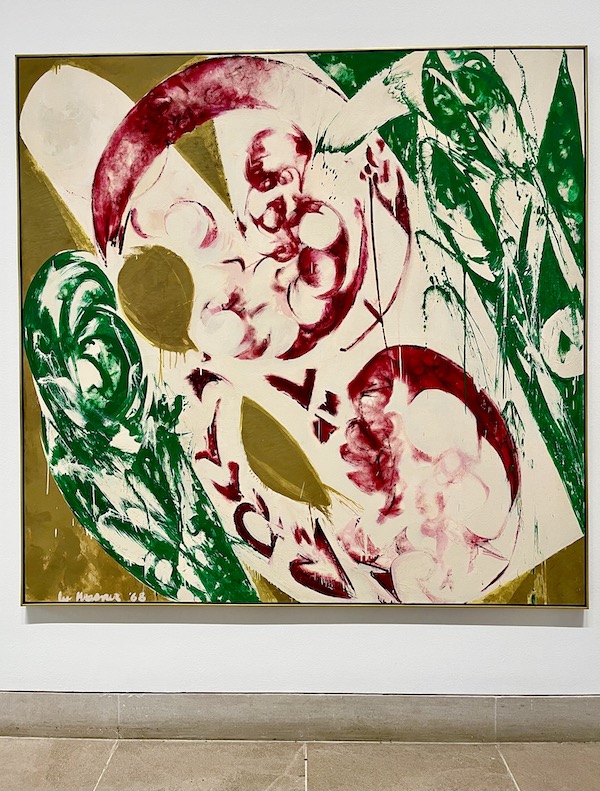 Green, burgundy and ivory painting at the Dallas Museum of Art