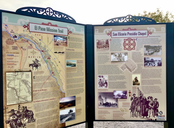 An information sign about El Paso Texas Mission Trail