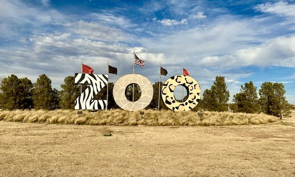 Letters ZOO in animal prints welcome you for a Fun Day at Abilene Zoo