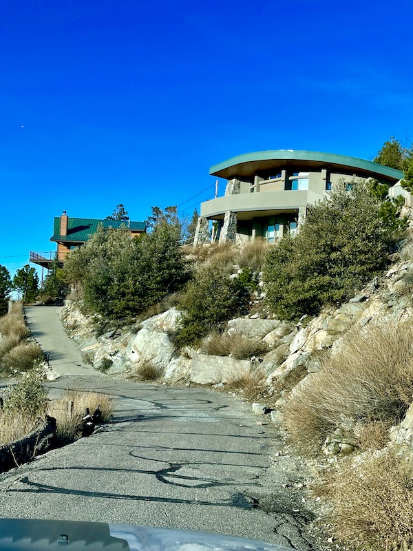 A two story house built on the side of a mountain found on our drive up Mount Lemmon Tucson AZ