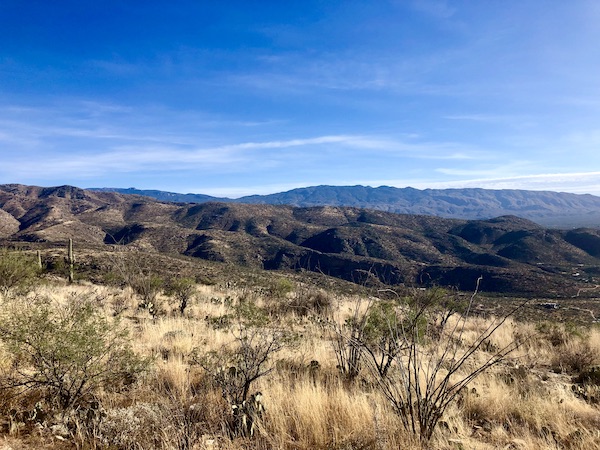 Mountains that are black and look like piles of gravel on our way up Mount Lemmon Tucson AZ