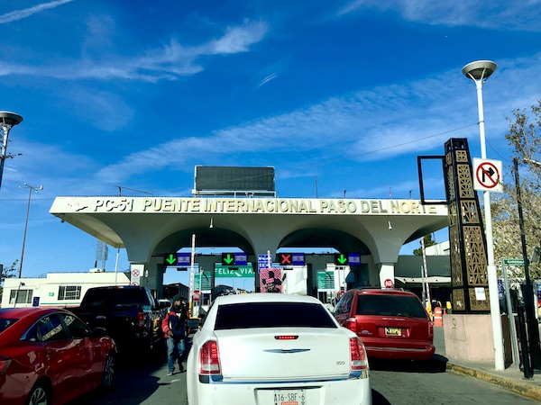 Cars crossing the border into USA from Our Trip to Mexico and Lunch