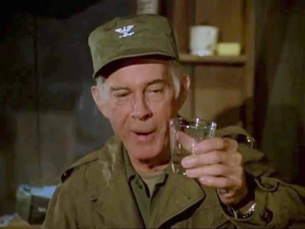 Colonel Potter from MASH making a toast on Memorial Day 2022
