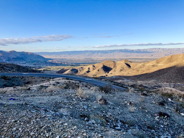 Highways and mountains on our drive from La Quinta Art Celebration California