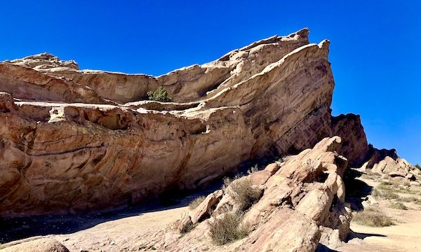 Angular rocks create an other worldly appearance at Vasquez Rocks Agua Dulce CA