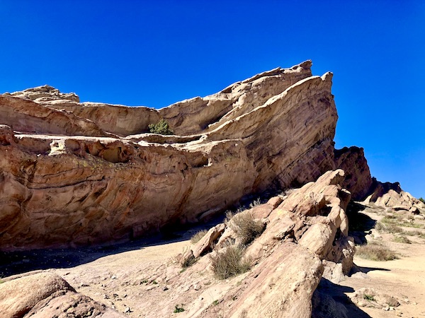 Angular rocks create an other worldly appearance at Vasquez Rocks Agua Dulce CA