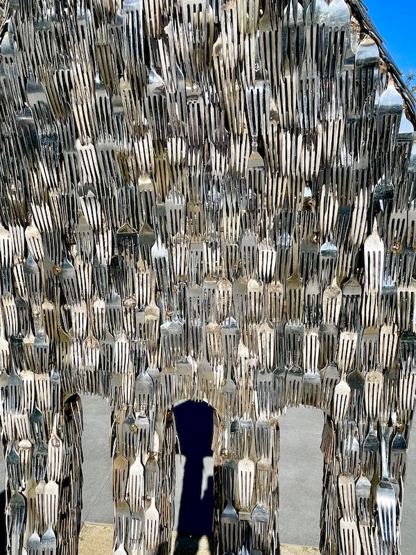 A closeup of Fork showing that it's made of actual forks