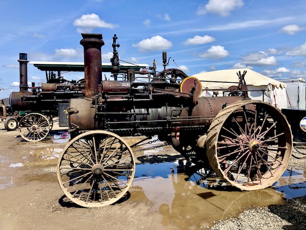 Antique farm equipment at the Wooden Shoe Tulip Festival Oregon