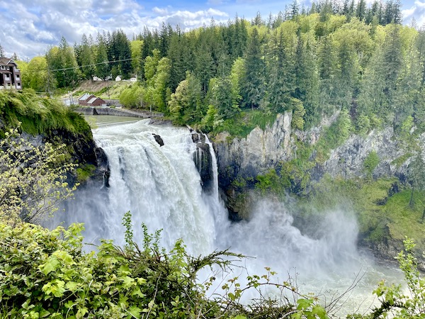 Snoqualmie Falls Washington, trees and river