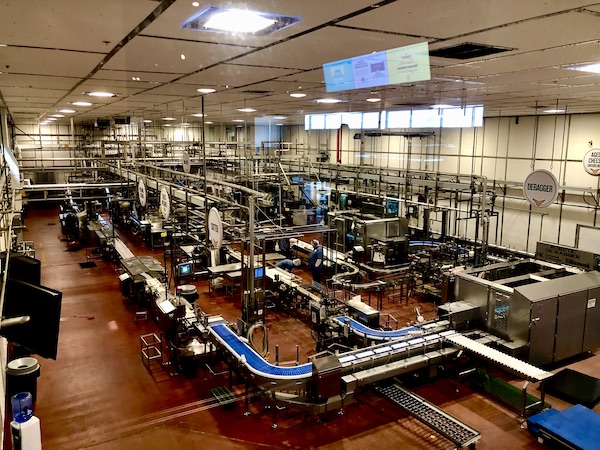 Looking into a cheese factory at the beginning of our Tillamook Cheese Factory Tour