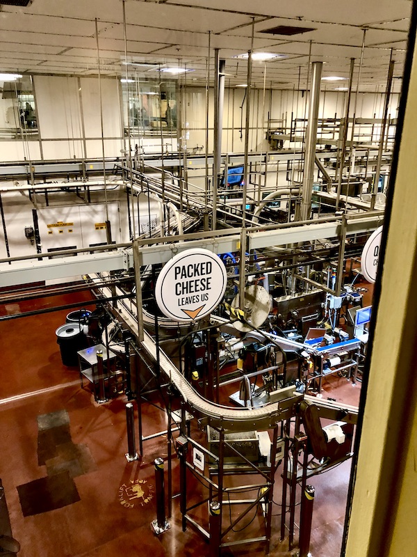 vTillamook Cheese Factory Tour continues with the packing area