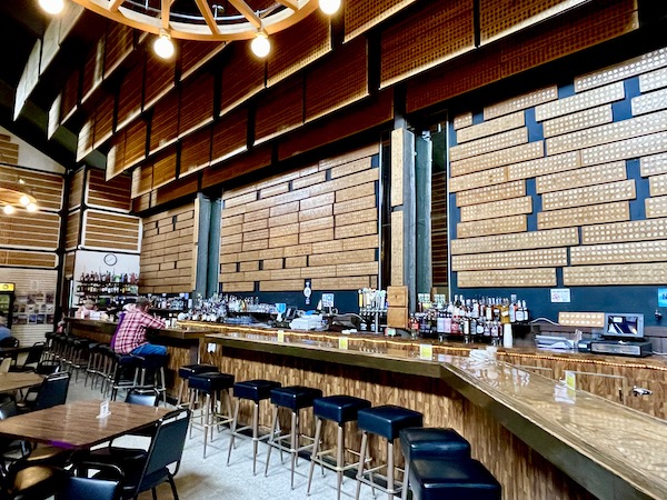Inside a saloon where 50,000 silver dollars are displayed on our route from Spokane WA to Coram Montana