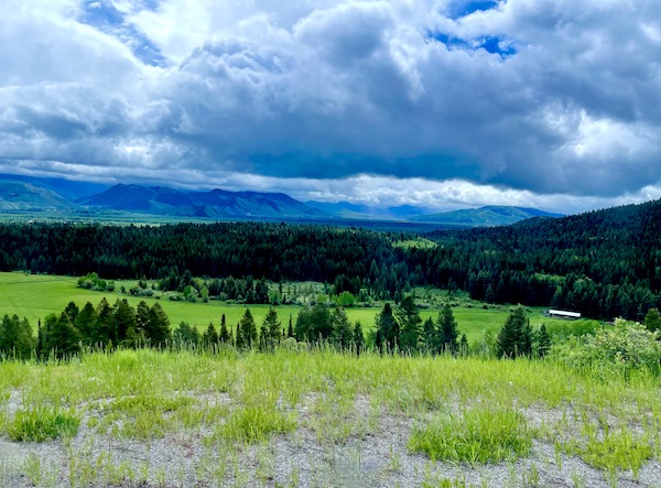 Teton Mountain Range Wyoming with dark storm clouds