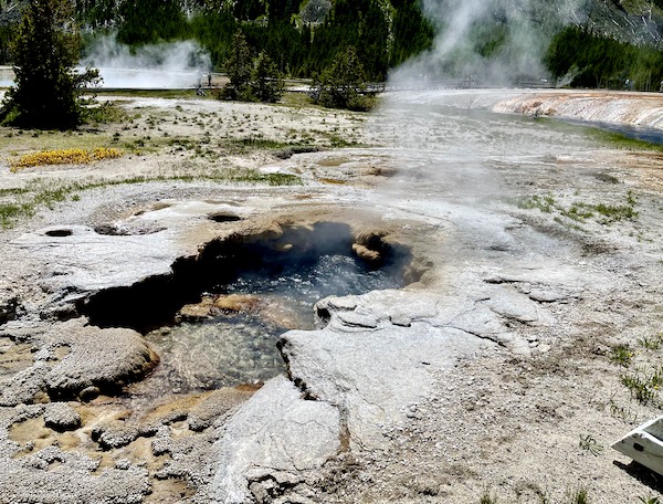 Hot springs of Black Sand Basin in Yellowstone National Park Wyoming