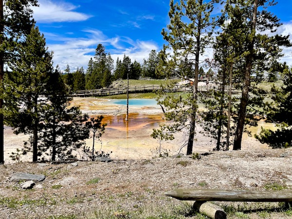 Turquoise blue water in the Midway Geyser Basin of Yellowstone National Park Wyoming