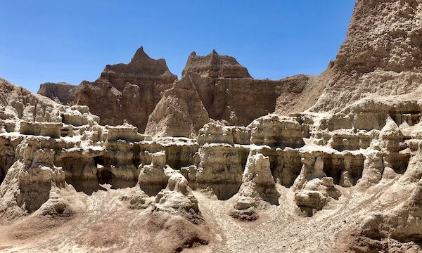 Sand castle like mountains in Badlands National Park SD