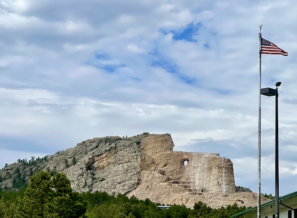 A closer look of the profile of the Crazy Horse Memorial
