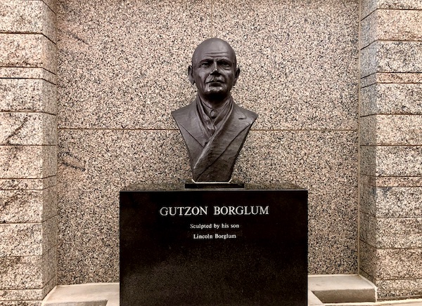 A bronze bust of the Mount Rushmore artist Gutzon Borglum