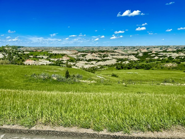 And overview of Theodore Roosevelt National Park ND from the highway