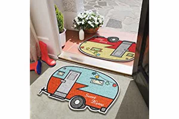 Colorful camper shaped door mats, part of my 2022 Holiday Gift Guide