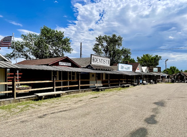 Row of old west shops in Jamestown, on our way from Bismarck to Fargo ND