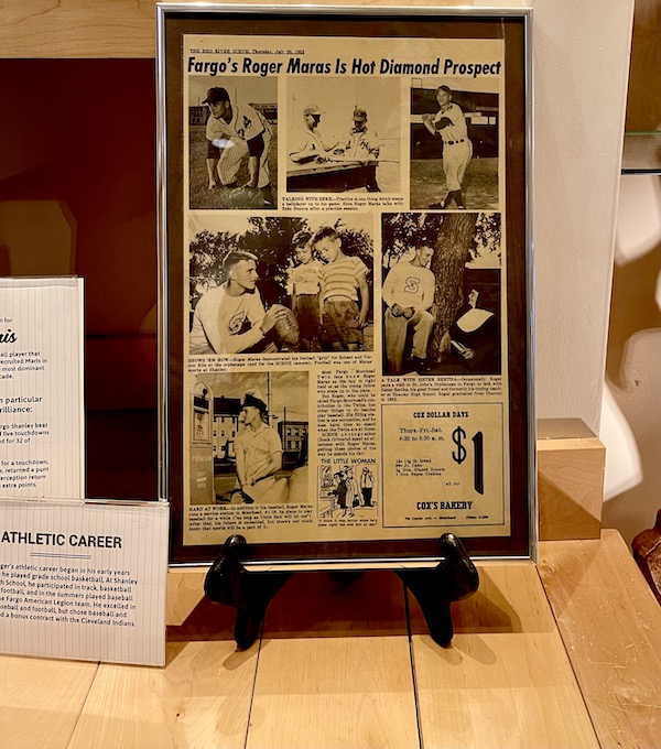 Framed collage of newspaper clippings about Roger Maris