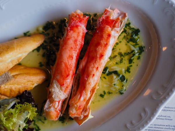 Crab sticks and salmon on mustard dill sauce as another way for Incorporating seafood into your social occasions