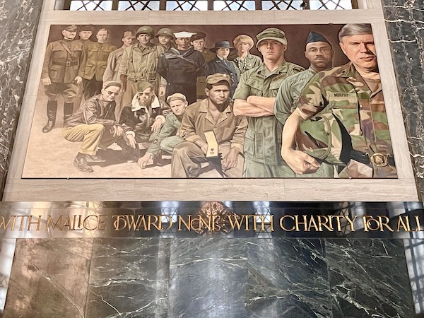 Mural of military figures in the Nebraska State Capitol in Lincoln